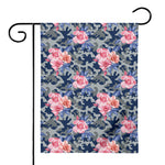 Pink Rose Flower Camouflage Print House Flag