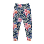 Pink Rose Flower Camouflage Print Jogger Pants