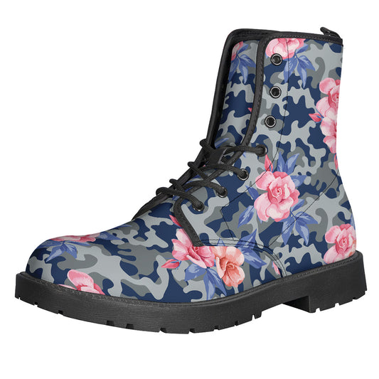 Pink Rose Flower Camouflage Print Backpack
