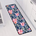 Pink Rose Flower Camouflage Print Long Kitchen Mat