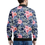 Pink Rose Flower Camouflage Print Men's Bomber Jacket