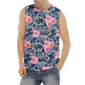 Pink Rose Flower Camouflage Print Men's Fitness Tank Top