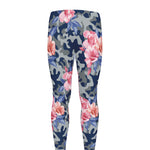 Pink Rose Flower Camouflage Print Men's leggings