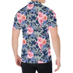 Pink Rose Flower Camouflage Print Men's Shirt