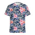 Pink Rose Flower Camouflage Print Men's Athletic T-Shirt
