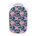 Pink Rose Flower Camouflage Print Mesh Laundry Hamper