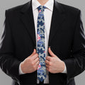 Pink Rose Flower Camouflage Print Necktie