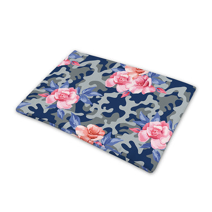 Pink Rose Flower Camouflage Print Pet Cooling Mat Cover
