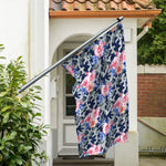 Pink Rose Flower Camouflage Print Polyester Flag