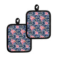 Pink Rose Flower Camouflage Print Pot Holders