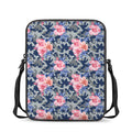 Pink Rose Flower Camouflage Print Rectangular Crossbody Bag