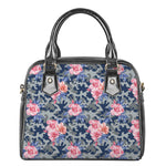 Pink Rose Flower Camouflage Print Shoulder Handbag