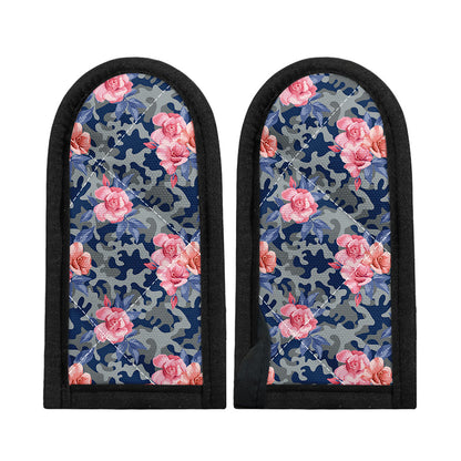 Pink Rose Flower Camouflage Print Skillet Handle Cover