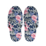 Pink Rose Flower Camouflage Print Slippers