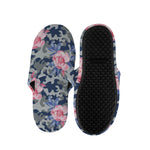Pink Rose Flower Camouflage Print Slippers