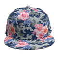 Pink Rose Flower Camouflage Print Snapback Cap