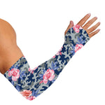 Pink Rose Flower Camouflage Print Sun Protection Arm Sleeves