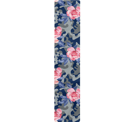 Pink Rose Flower Camouflage Print Table Runner