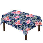 Pink Rose Flower Camouflage Print Tablecloth