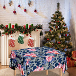 Pink Rose Flower Camouflage Print Tablecloth