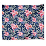 Pink Rose Flower Camouflage Print Tapestry