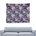Pink Rose Flower Camouflage Print Tapestry
