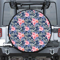 Pink Rose Flower Camouflage Print Tire Cover