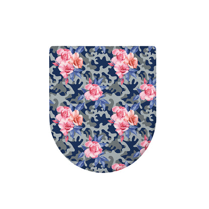 Pink Rose Flower Camouflage Print Toilet Lid Cover