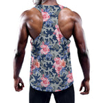 Pink Rose Flower Camouflage Print Training Tank Top