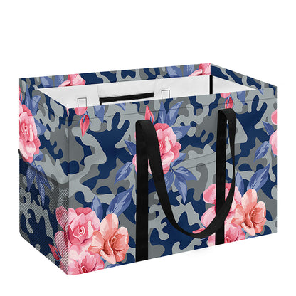 Pink Rose Flower Camouflage Print Utility Tote Bag