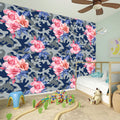 Pink Rose Flower Camouflage Print Wall Sticker