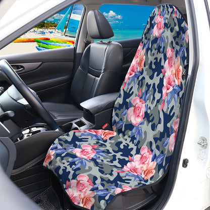 Pink Rose Flower Camouflage Print Waterproof Car Seat Cover