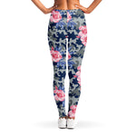 Pink Rose Flower Camouflage Print Women's Leggings