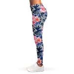 Pink Rose Flower Camouflage Print Women's Leggings