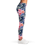 Pink Rose Flower Camouflage Print Women's Leggings