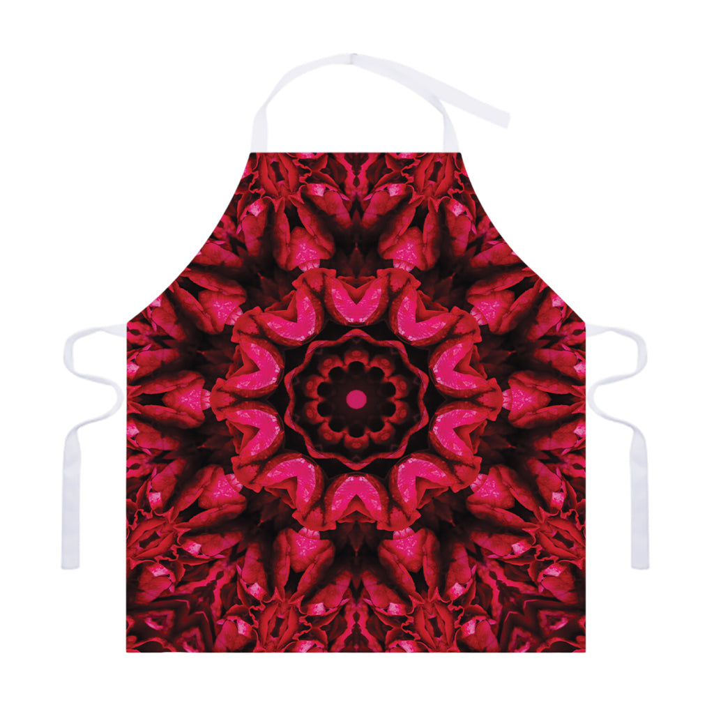Pink Rose Kaleidoscope Print Adjustable Apron