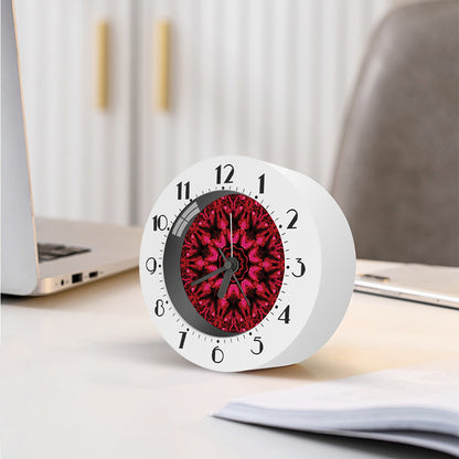 Pink Rose Kaleidoscope Print Alarm Clock