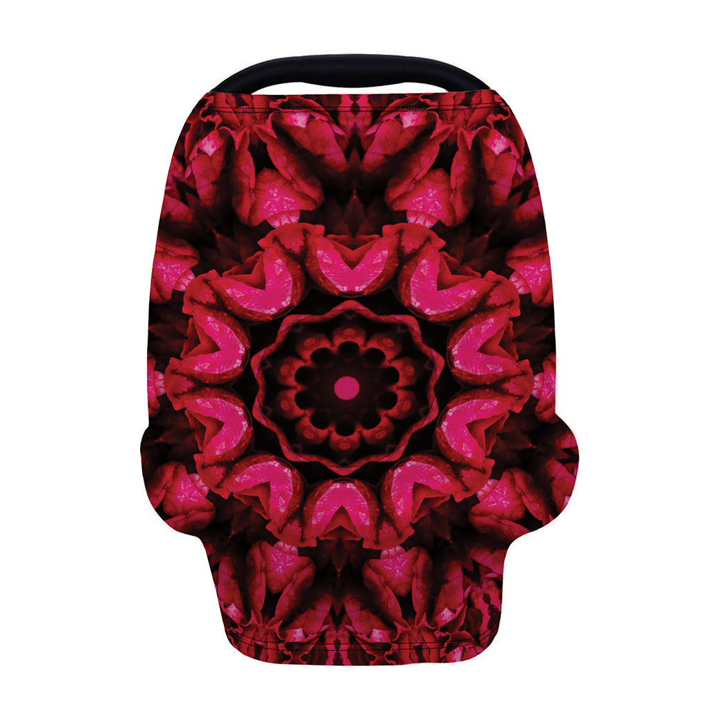 Pink Rose Kaleidoscope Print Baby Seat Cover