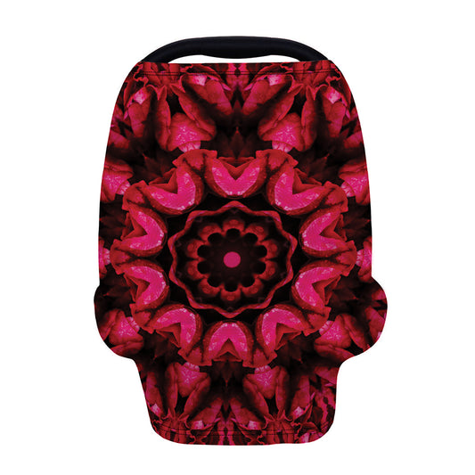 Pink Rose Kaleidoscope Print Baby Seat Cover