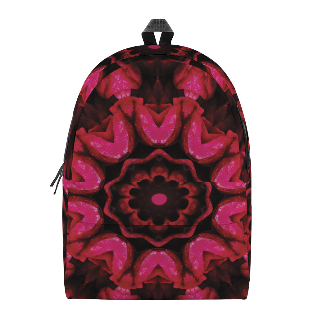 Pink Rose Kaleidoscope Print Backpack