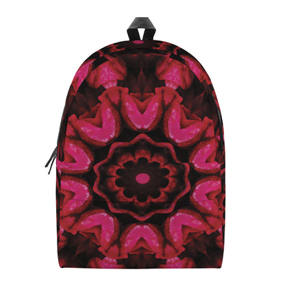 Pink Rose Kaleidoscope Print Backpack