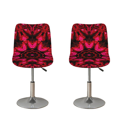 Pink Rose Kaleidoscope Print Bar Stool Covers