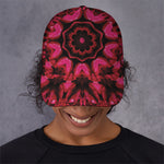 Pink Rose Kaleidoscope Print Baseball Cap