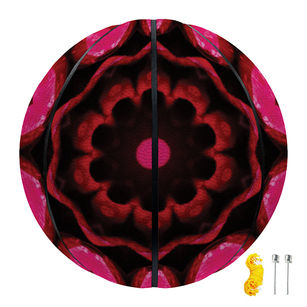 Pink Rose Kaleidoscope Print Basketball