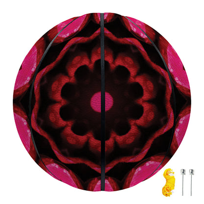 Pink Rose Kaleidoscope Print Basketball