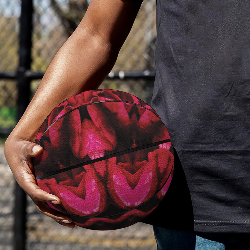 Pink Rose Kaleidoscope Print Basketball