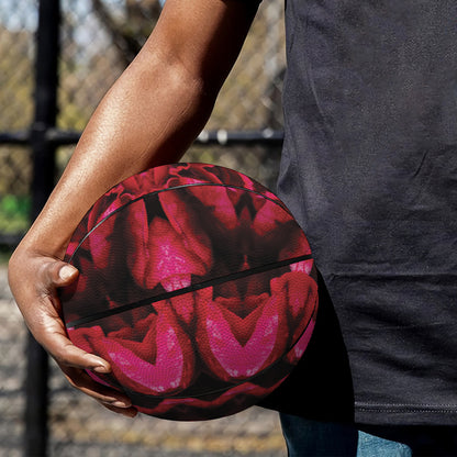 Pink Rose Kaleidoscope Print Basketball