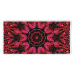 Pink Rose Kaleidoscope Print Beach Towel