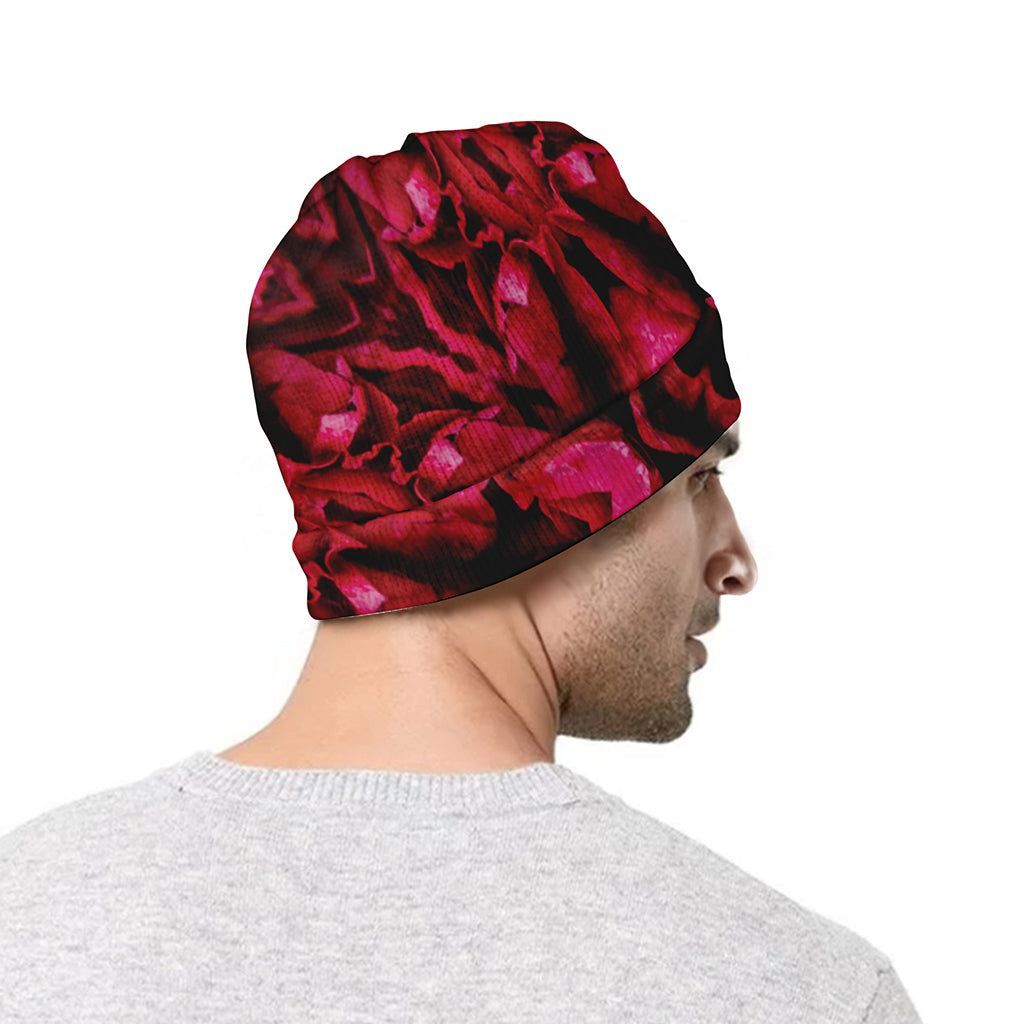 Pink Rose Kaleidoscope Print Beanie