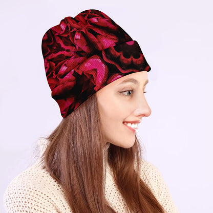 Pink Rose Kaleidoscope Print Beanie